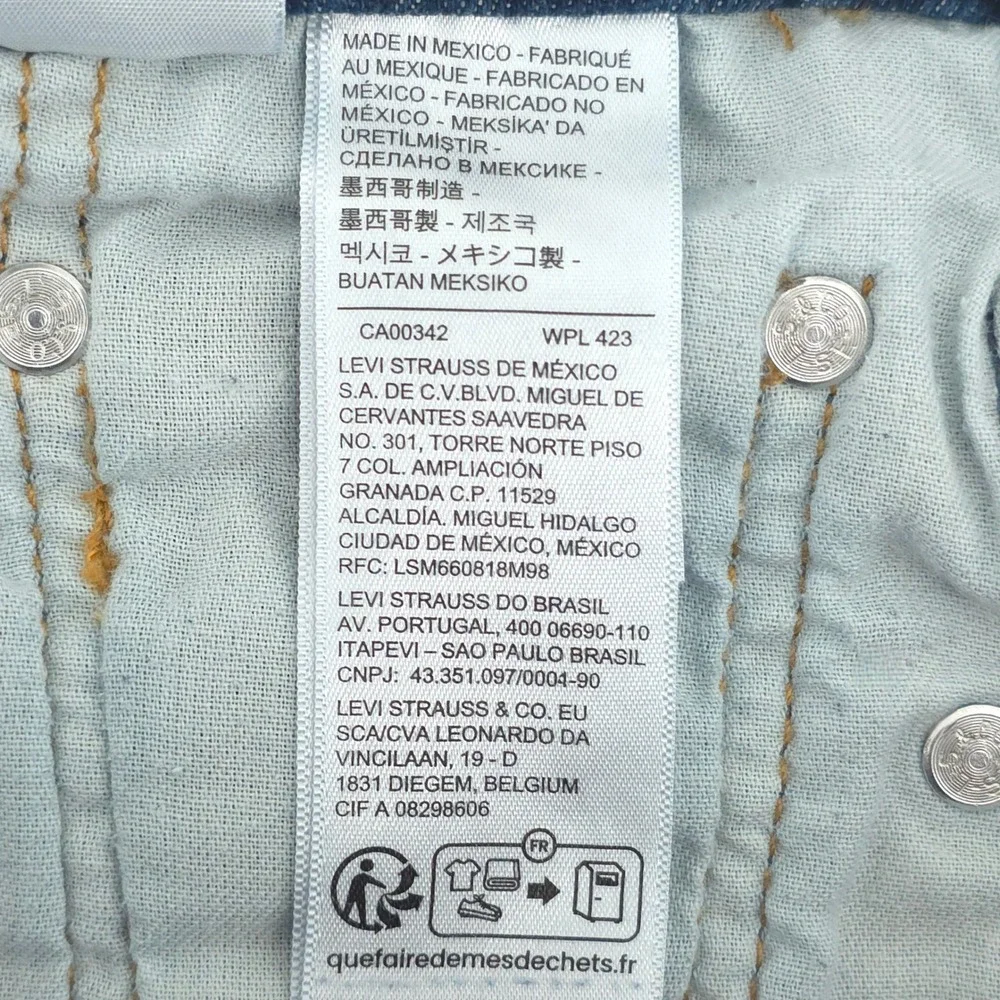 Levis Men's Jeans 513 Slim Straight 30x32‎ Blue Medium Wash Denim Pants